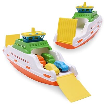 Toyland ® 39 cm (15 polegadas) Ferry colorido de com rampas móveis e 4 minicarros brinquedo aquático flutuante para crianças brinquedos para a piscina e a casa de banho 3 anos em frente Toyland ® 39 cm (15 polegadas) Ferry colorido de com rampas móveis e 4 minicarros brinquedo aquático flutuante para crianças brinquedos para a piscina e a casa de banho 3 anos em frente