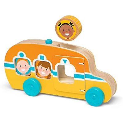 Melissa & Doug GO Tots Autocarro de madeira sobe e rola (3 discos) Certificados FSC Melissa & Doug GO Tots Autocarro de madeira sobe e rola (3 discos) Certificados FSC