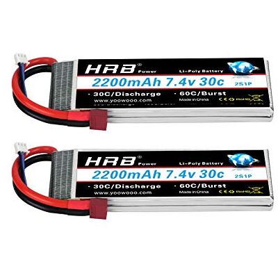 HRB POWER HRB 2 peças 2S 7,4 V 2200 mAh 30C bateria de lipo com Deans T Plug para RC helicóptero avião carro barco camião HRB POWER HRB 2 peças 2S 7,4 V 2200 mAh 30C bateria de lipo com Deans T Plug para RC helicóptero avião carro barco camião
