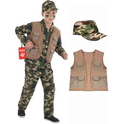 Fun Shack Traje soldado militar para criança, disfarces para carnaval e Halloween, S Fun Shack Traje soldado militar para criança, disfarces para carnaval e Halloween, S