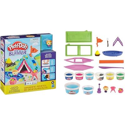 Play-Doh PlayDoh Builder Campingkit de construção para crianças a partir de 5 anos com 8 cores PlayDoh – kit de construção simples para bricolage Play-Doh PlayDoh Builder Campingkit de construção para crianças a partir de 5 anos com 8 cores PlayDoh – kit de construção simples para bricolage