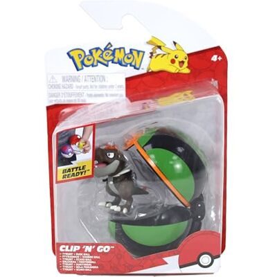 Pokémon Clip 'N' Go Tyrunt and Dusk Ball inclui figura de batalha de 2 polegadas e acessório de bola do pôr-do-sol Pokémon Clip 'N' Go Tyrunt and Dusk Ball inclui figura de batalha de 2 polegadas e acessório de bola do pôr-do-sol