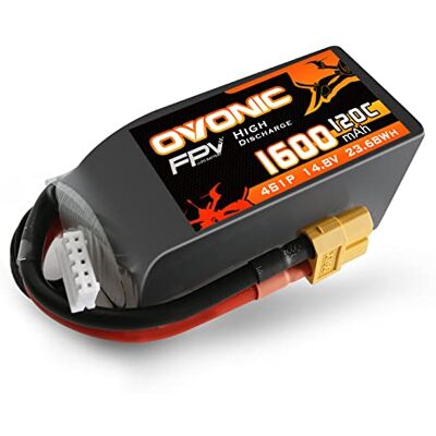 OVONIC 4s Bateria Lipo 120C 14,8 V 1600 mAh com conector XT60 para RC FPV helicóptero avião Quadcopter Hobby Racing OVONIC 4s Bateria Lipo 120C 14,8 V 1600 mAh com conector XT60 para RC FPV helicóptero avião Quadcopter Hobby Racing