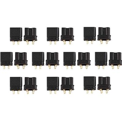 YUNIQUE GREEN-CLEAN-POWER YUNIQUE Espanha 10 pares XT30 macho a fêmea, conectores para baterias de modelismo Rc Lipo, cor preta YUNIQUE GREEN-CLEAN-POWER YUNIQUE Espanha 10 pares XT30 macho a fêmea, conectores para baterias de modelismo Rc Lipo, cor preta
