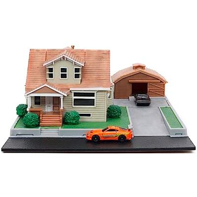 Jada Casa garagem de Toretto Fast & Furious, Playset Diorama, inclui dois veículos Nano, colecionáveis () Jada Casa garagem de Toretto Fast & Furious, Playset Diorama, inclui dois veículos Nano, colecionáveis ()