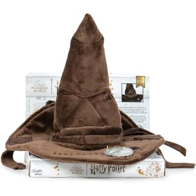 Famosa , Chapéu selecionador de Harry P. com som em inglês, peluche suave, 24 cm, coleção Wizarding World, com frases das casas de Hogwarts Famosa , Chapéu selecionador de Harry P. com som em inglês, peluche suave, 24 cm, coleção Wizarding World, com frases das casas de Hogwarts