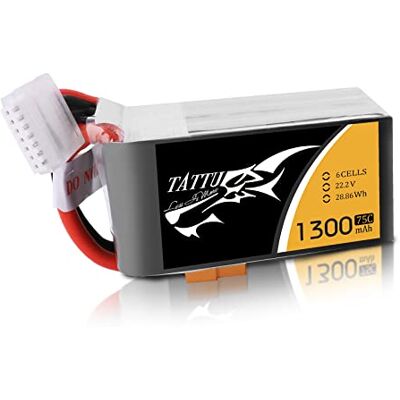 TATTU 6S Lipo 1300 mAh 22,2 V 75C Soft Case Lipo bateria com conector XT60 para UAV Drone FPV Carrera RC Quadrocopter TATTU 6S Lipo 1300 mAh 22,2 V 75C Soft Case Lipo bateria com conector XT60 para UAV Drone FPV Carrera RC Quadrocopter