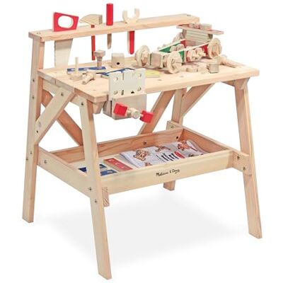 Melissa & Doug Banco de carpinteiro de madeira para crianças brinquedo grande de madeira jogo criativo montessori jogo de imitação presente para meninos e meninas de 3 4 5 6 7 8 9 anos Melissa & Doug Banco de carpinteiro de madeira para crianças brinquedo grande de madeira jogo criativo montessori jogo de imitação presente para meninos e meninas de 3 4 5 6 7 8 9 anos
