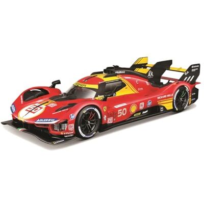 Bburago Ferrari 499P LMH 24H Le Mans Champion 2024#50 Escala 1:18, Réplica Diecast vencedora, portas de bater e direção, licença Ferrari, idade 14 anos Bburago Ferrari 499P LMH 24H Le Mans Champion 2024#50 Escala 1:18, Réplica Diecast vencedora, portas de bater e direção, licença Ferrari, idade 14 anos