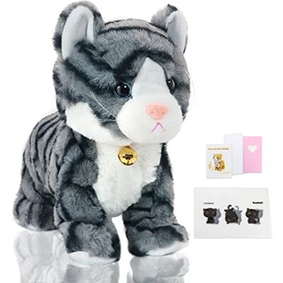 Smalody Brinquedos de peluche interativos, controlo de som inovador brinquedos interativos eletrónicos de gato animais de estimação eletrónicos robot gato presente para crianças Smalody Brinquedos de peluche interativos, controlo de som inovador brinquedos interativos eletrónicos de gato animais de estimação eletrónicos robot gato presente para crianças