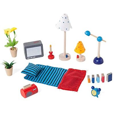 Goki Acessórios sala de estar, 17 peças, móveis casa de bonecas Goki Acessórios sala de estar, 17 peças, móveis casa de bonecas
