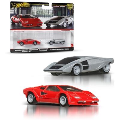 Hot Wheels Premium Car Culture, embalagem com dois veículos à escala 1:64, pares únicos, pneus Real Riders, chassis de metal/metal, brinquedo para colecionadores, Hot Wheels Premium Car Culture, embalagem com dois veículos à escala 1:64, pares únicos, pneus Real Riders, chassis de metal/metal, brinquedo para colecionadores,