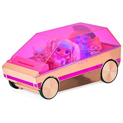 L.O.L. Surprise! 3-In-1 Party Cruiser carro com piscina surpresa, pista de dança e luzes pretas mágicas ouro rosa com acabamentos em rosa para bonecas Y OMG Idade: 4+ anos L.O.L. Surprise! 3-In-1 Party Cruiser carro com piscina surpresa, pista de dança e luzes pretas mágicas ouro rosa com acabamentos em rosa para bonecas Y OMG Idade: 4+ anos