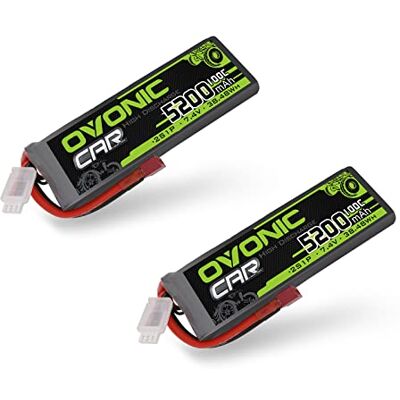OVONIC 2s Lipo bateria 5200 mAh 100C 7,4 V estojo macio com conector para RC helicóptero RC Car Truck Boat Hobby (2 peças) OVONIC 2s Lipo bateria 5200 mAh 100C 7,4 V estojo macio com conector para RC helicóptero RC Car Truck Boat Hobby (2 peças)