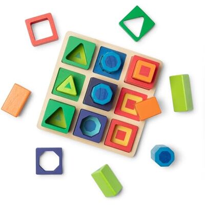 Conjunto de classificação de formas de madeira - Brinquedo educativo Conjunto de classificação de formas de madeira - Brinquedo educativo