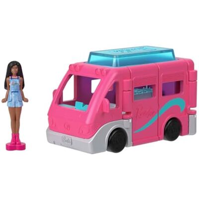 Barbie Mini land Autocaravana para mini figuras com boneca Brooklyn pequena que muda de cor com a água, brinquedo +4 anos () Barbie Mini land Autocaravana para mini figuras com boneca Brooklyn pequena que muda de cor com a água, brinquedo +4 anos ()