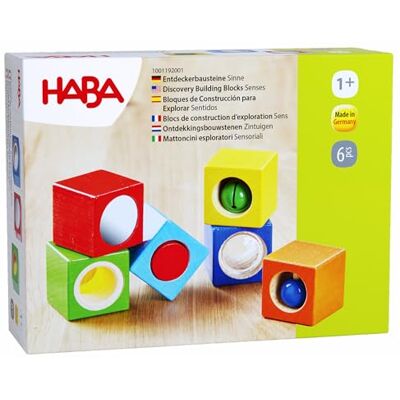 HABA Blocks Discovery Colourful and Stable First Building Blocks feitos de Beech Wood, para idades 1 and Up (Made in Germany) HABA Blocks Discovery Colourful and Stable First Building Blocks feitos de Beech Wood, para idades 1 and Up (Made in Germany)