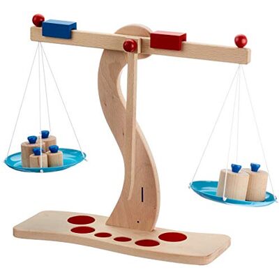 Goki 51856 - Balança - Madeira, tigela 10cm, Alta qualidade Goki 51856 - Balança - Madeira, tigela 10cm, Alta qualidade