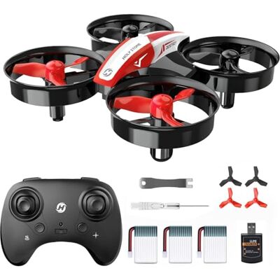 Holy Stone HS210 Mini drone para crianças e principiantes, helicóptero RC Quadcopter com voo automático, rotação 3D, modo sem cabeça e baterias extra, vermelho Holy Stone HS210 Mini drone para crianças e principiantes, helicóptero RC Quadcopter com voo automático, rotação 3D, modo sem cabeça e baterias extra, vermelho