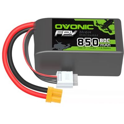 OVONIC 4S Lipo RC bateria 80C 850 mAh com XT30 para avião RC Quadcopter helicóptero FPV Racing Drone (1 unidade) OVONIC 4S Lipo RC bateria 80C 850 mAh com XT30 para avião RC Quadcopter helicóptero FPV Racing Drone (1 unidade)