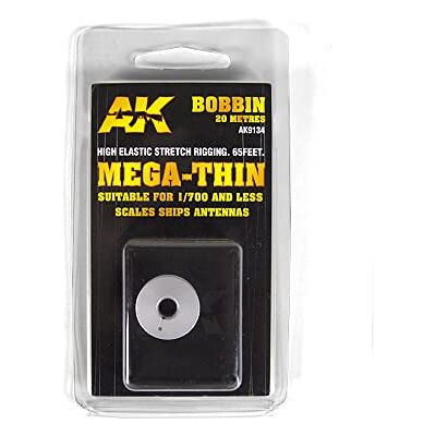 AK Interactive AK AK9134 ELASTIC RIGGING BOBBIN: MEGA-THIN (20 m) AK Interactive AK AK9134 ELASTIC RIGGING BOBBIN: MEGA-THIN (20 m)