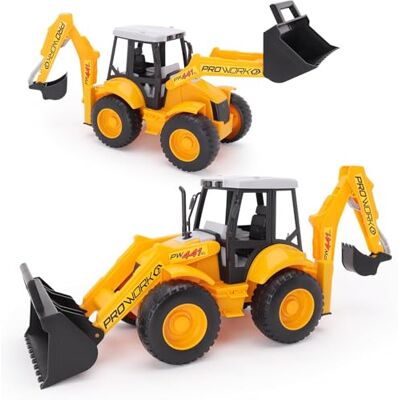 Toyland ® 1,78 m (72") Veículo de construção de retroescavadora grande Carregadeira fronl e retroescavadora móveis 1:16 Brinquedos de construção Toyland ® 1,78 m (72") Veículo de construção de retroescavadora grande Carregadeira fronl e retroescavadora móveis 1:16 Brinquedos de construção