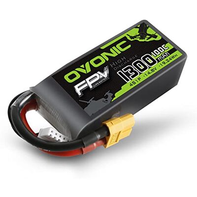 OVONIC Bateria Lipo 4s 1300 mAh 100C 14,8 V FPV bateria com conector XT60 para FPV Racing RC Quadcopter helicóptero avião multimotor passatempo peças de bricolage OVONIC Bateria Lipo 4s 1300 mAh 100C 14,8 V FPV bateria com conector XT60 para FPV Racing RC Quadcopter helicóptero avião multimotor passatempo peças de bricolage