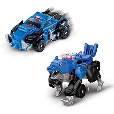 VTech Switch&Go Dinos OneClick, Sabueso o Lobo Carro Patrulha, dinossauros e figuras de ação, brinquedo transformável em 1click 2em1 Dino-Car, para crianças +3 anos, Versão ESP VTech Switch&Go Dinos OneClick, Sabueso o Lobo Carro Patrulha, dinossauros e figuras de ação, brinquedo transformável em 1click 2em1 Dino-Car, para crianças +3 anos, Versão ESP