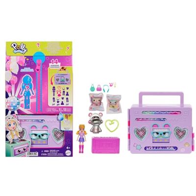 Polly Pocket Festa Disco Fashion Reveal estojo em forma de radiocassete com boneca surpresa e acessórios, brinquedo + 4 anos () Polly Pocket Festa Disco Fashion Reveal estojo em forma de radiocassete com boneca surpresa e acessórios, brinquedo + 4 anos ()