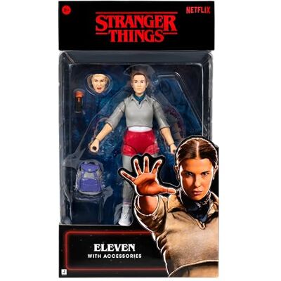 Jazwares Stranger Things Figura colecionável de Eleven Upside Down: Figura de 15 cm muito detalhada com roupas macias e acessórios exclusivos. Jazwares Stranger Things Figura colecionável de Eleven Upside Down: Figura de 15 cm muito detalhada com roupas macias e acessórios exclusivos.
