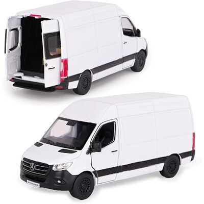 Toyland ® 12 cm Pull Back & Go Die Cast White Sprinter Van com portas abertas e fechadas veículos de brinquedo escala 1:48 Toyland ® 12 cm Pull Back & Go Die Cast White Sprinter Van com portas abertas e fechadas veículos de brinquedo escala 1:48