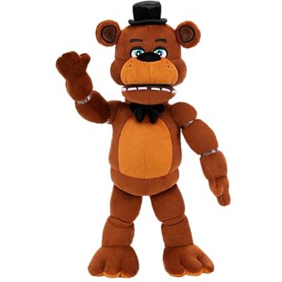 Jazwares Five Nights at Freddy'S 14" Poseable Sound Freddy Fazbear peluche 5 sons, 1 clipe de música, e olhos que brilham no escuro idades 8+ Jazwares Five Nights at Freddy'S 14" Poseable Sound Freddy Fazbear peluche 5 sons, 1 clipe de música, e olhos que brilham no escuro idades 8+