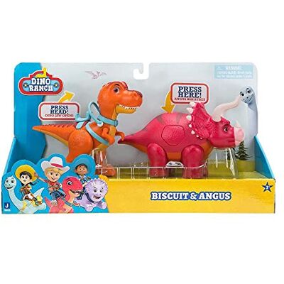 Giochi Preziosi Dino RanchSet Dinossauros Deluxe, inclui 2 dinossauros articulados: Biscuit e Angus, como visto na televisão, para crianças a partir dos 3 anos, , multicolorido Giochi Preziosi Dino RanchSet Dinossauros Deluxe, inclui 2 dinossauros articulados: Biscuit e Angus, como visto na televisão, para crianças a partir dos 3 anos, , multicolorido