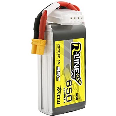 TATTU 3S Lipo Battery 11,1 V 650 mAh 95C Soft Case R-Line Lipo Battery Pack com conector XT30 para UAV Drone FPV Racing RC Quadcopter multirotor de tamanho 100 a 180 TATTU 3S Lipo Battery 11,1 V 650 mAh 95C Soft Case R-Line Lipo Battery Pack com conector XT30 para UAV Drone FPV Racing RC Quadcopter multirotor de tamanho 100 a 180