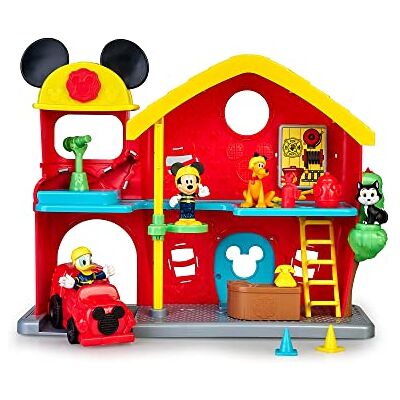 Famosa Mickey & Minnie Estação de Bombeiros, Conjunto de Brinquedo do Rato e Seus Amigos da Disney, com Figura Articulável, Acessórios incluídos como o Carro de Bombeiros, () Famosa Mickey & Minnie Estação de Bombeiros, Conjunto de Brinquedo do Rato e Seus Amigos da Disney, com Figura Articulável, Acessórios incluídos como o Carro de Bombeiros, ()