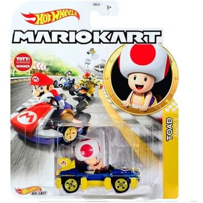 Hot Wheels Modelo DieCast TOAD KART versão MACH 8 de MARIO KART escala 1:64 5 cm Hot Wheels Modelo DieCast TOAD KART versão MACH 8 de MARIO KART escala 1:64 5 cm