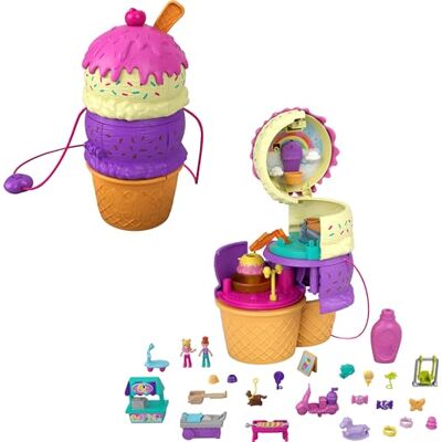 Polly Pocket Spin'n Surprise Ice Cream Cone Playground Compact (Mattel ) Polly Pocket Spin'n Surprise Ice Cream Cone Playground Compact (Mattel )