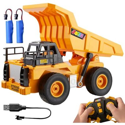 JOYIN Camião basculante brinquedo com controlo remoto, trator de brinquedo RC de 2,4 GHz com luz, veículos de construção, carro de brinquedo para crianças de 3 4 5 6 7 8 anos, presente de aniversário JOYIN Camião basculante brinquedo com controlo remoto, trator de brinquedo RC de 2,4 GHz com luz, veículos de construção, carro de brinquedo para crianças de 3 4 5 6 7 8 anos, presente de aniversário