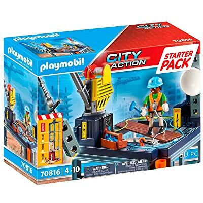 Playmobil City Action Starter Pack construção com guindaste, brinquedo para crianças a partir de 4 anos Playmobil City Action Starter Pack construção com guindaste, brinquedo para crianças a partir de 4 anos