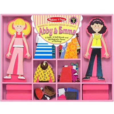 Melissa & Doug Jogo Magnético de Madeira Veste a Abby e Emma, 56 Peças de Roupa e Acessórios + 2 Bonecas 6075162 Brinquedos Meninas 3 anos + Presente Menina 3 anos + Jogo Educativo Melissa & Doug Jogo Magnético de Madeira Veste a Abby e Emma, 56 Peças de Roupa e Acessórios + 2 Bonecas 6075162 Brinquedos Meninas 3 anos + Presente Menina 3 anos + Jogo Educativo