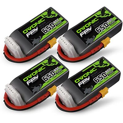 OVONIC 4s Bateria Lipo 80C 650 mAh 14,8 V com XT30 para RC Avião Quadcopter Helicóptero FPV Racing Drone (4 peças) OVONIC 4s Bateria Lipo 80C 650 mAh 14,8 V com XT30 para RC Avião Quadcopter Helicóptero FPV Racing Drone (4 peças)