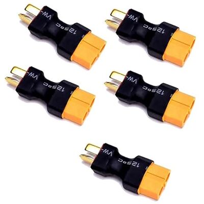 Boladge 5-Pack adaptador de conector macho tomada T Deans para conector fêmea tomada XT60 para avião RC carro tipo bateria ESC Boladge 5-Pack adaptador de conector macho tomada T Deans para conector fêmea tomada XT60 para avião RC carro tipo bateria ESC