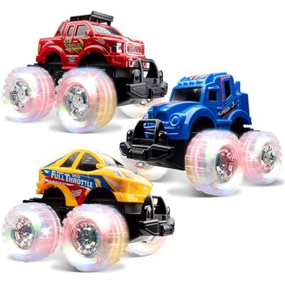 JOYIN 3 peças Camiões monstro iluminados brinquedo, monstro truck brinquedo, carros para meninos brinquedos, camião de corrida LED para crianças, presentes para meninos e meninas com mais de 3 anos JOYIN 3 peças Camiões monstro iluminados brinquedo, monstro truck brinquedo, carros para meninos brinquedos, camião de corrida LED para crianças, presentes para meninos e meninas com mais de 3 anos