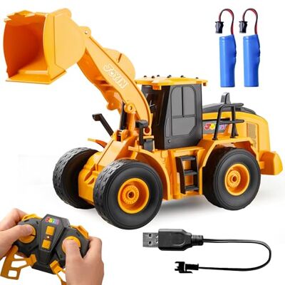 JOYIN Carro de Brincar de Construção com Controlo Remoto para Crianças de 3 4 5 6 7 Anos, Camião Trator Escavadora RC de 2,4 GHz com Luz e Som, Cargador Frontal de Brinquedo, Presente de Natal e JOYIN Carro de Brincar de Construção com Controlo Remoto para Crianças de 3 4 5 6 7 Anos, Camião Trator Escavadora RC de 2,4 GHz com Luz e Som, Cargador Frontal de Brinquedo, Presente de Natal e