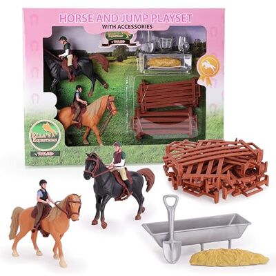 Toyland ® Horse & Jump Fence Playset com acessórios brinquedos equestres Toyland ® Horse & Jump Fence Playset com acessórios brinquedos equestres