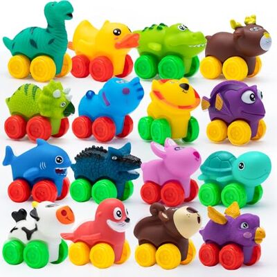 JOYIN Carros de Animais, Jogo de Carros de Borracha Macia, Mini Veículos de Brincar para Bebés, Carros de Brincar para Banho para Meninos e Meninas, Presente de Aniversário e Natal para Bebés JOYIN Carros de Animais, Jogo de Carros de Borracha Macia, Mini Veículos de Brincar para Bebés, Carros de Brincar para Banho para Meninos e Meninas, Presente de Aniversário e Natal para Bebés