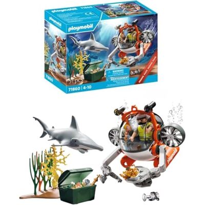 Playmobil Promo Pack Busca do tesouro com submarino brinquedo para maiores de 4 anos presente ideal para crianças aventura submarina com figuras e acessórios, Playmobil Promo Pack Busca do tesouro com submarino brinquedo para maiores de 4 anos presente ideal para crianças aventura submarina com figuras e acessórios,