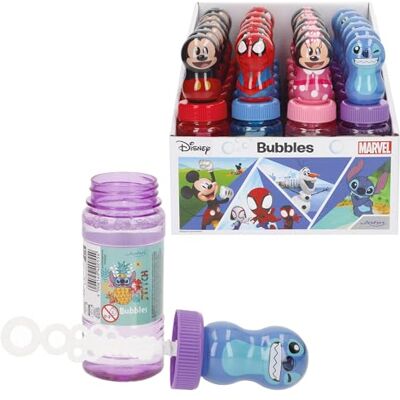 ColorBaby Disney Lote de 24 unidades de bolhas de sabão infantil de 120 ml, com varinha e tampa, figura 3D, personagens sortidos como Mickey, Minnie, Homem-Aranha ou Stitch, a partir de 3 anos (38076) ColorBaby Disney Lote de 24 unidades de bolhas de sabão infantil de 120 ml, com varinha e tampa, figura 3D, personagens sortidos como Mickey, Minnie, Homem-Aranha ou Stitch, a partir de 3 anos (38076)