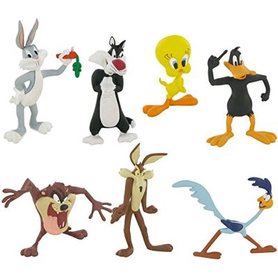 Comansi Lote de 7 figuras Looney Tunes Bugs Bunny Piulim Pato Lucas Silvestre Coiote Correcaminhos Tazmania Comansi Lote de 7 figuras Looney Tunes Bugs Bunny Piulim Pato Lucas Silvestre Coiote Correcaminhos Tazmania