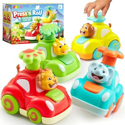 JOYIN Carros de brinquedo, carros de tração traseira, conjunto de carros de bebé em forma de animal (Elefante, macacão, girafa, leão), brinquedos para bebés, presentes para crianças de 1, 2 e 3 anos JOYIN Carros de brinquedo, carros de tração traseira, conjunto de carros de bebé em forma de animal (Elefante, macacão, girafa, leão), brinquedos para bebés, presentes para crianças de 1, 2 e 3 anos